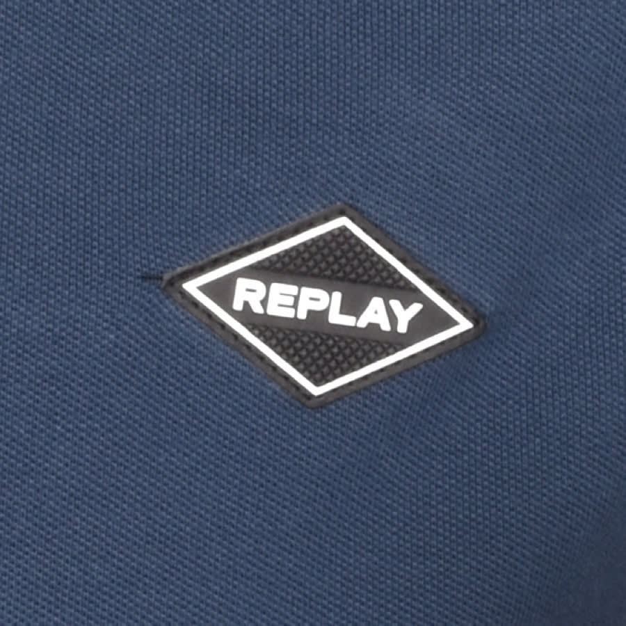 Alternative Image for ProductReplay Short Sleeved Logo Polo T Shirt Navy3